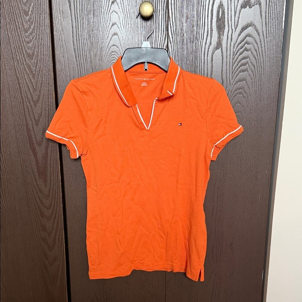Tommy Hilfiger Orange Short Sleeve Polo - size M